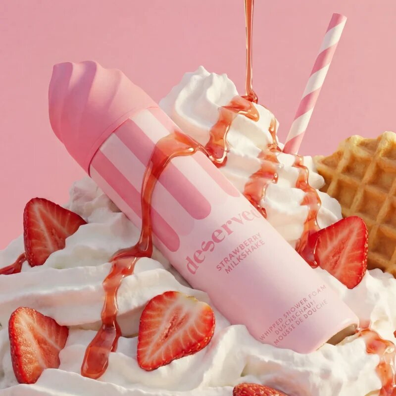 DESERVED Whipped Shower Foam Strawberry Milkshake душ пяна за тяло 250 мл.