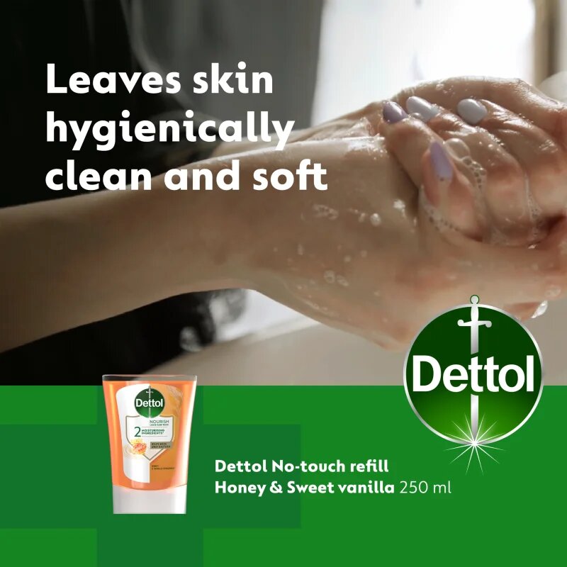 Dettol Soft on Skin Kids No-Touch Refill пълнител за безконтактен дозатор за сапун Honey & Vanilla 250 мл.