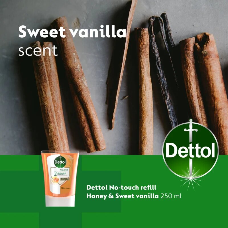 Dettol Soft on Skin Kids No-Touch Refill пълнител за безконтактен дозатор за сапун Honey & Vanilla 250 мл.