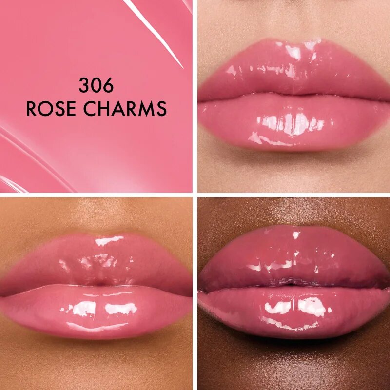 Dior Addict Glass Lipstick овлажняващо червило за сияен блясък цвят 306 Rose Charms 2.7 гр.