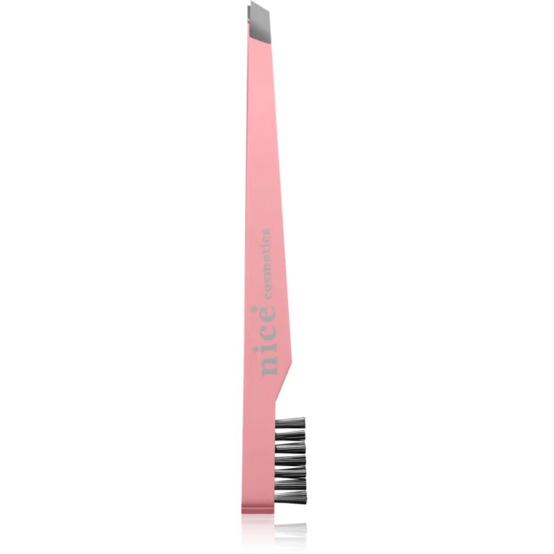 Diva & Nice Cosmetics Accessories наклонена пинсета с четка Pink 1 бр.