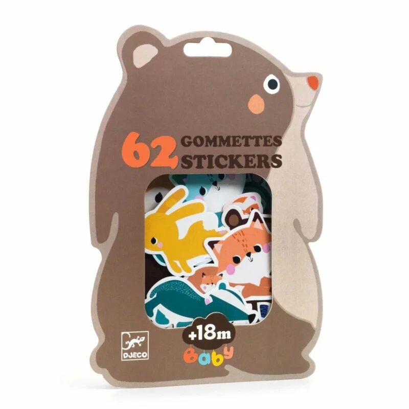 DJECO Forest Animals Baby Stickers стикери 18m+ 62 бр.