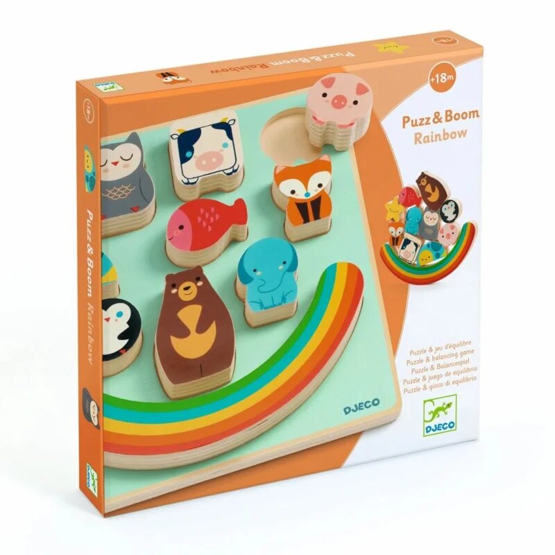 DJECO Puzz & Boom Rainbow игра за балансиране 18m+ 1 бр.