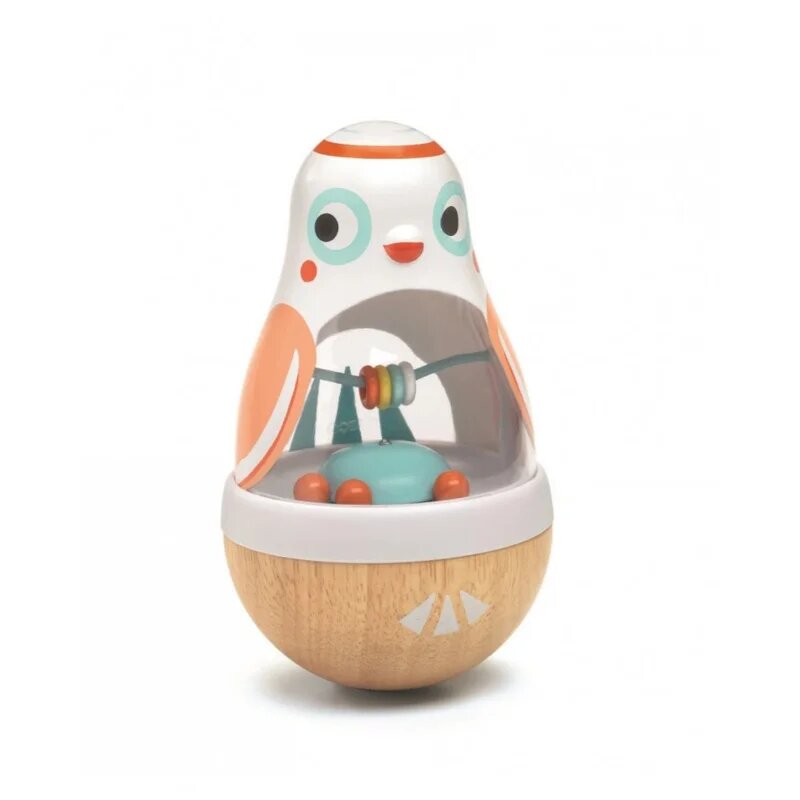 DJECO Wood Roly-Poly Owl играчка 10m+ 1 бр.