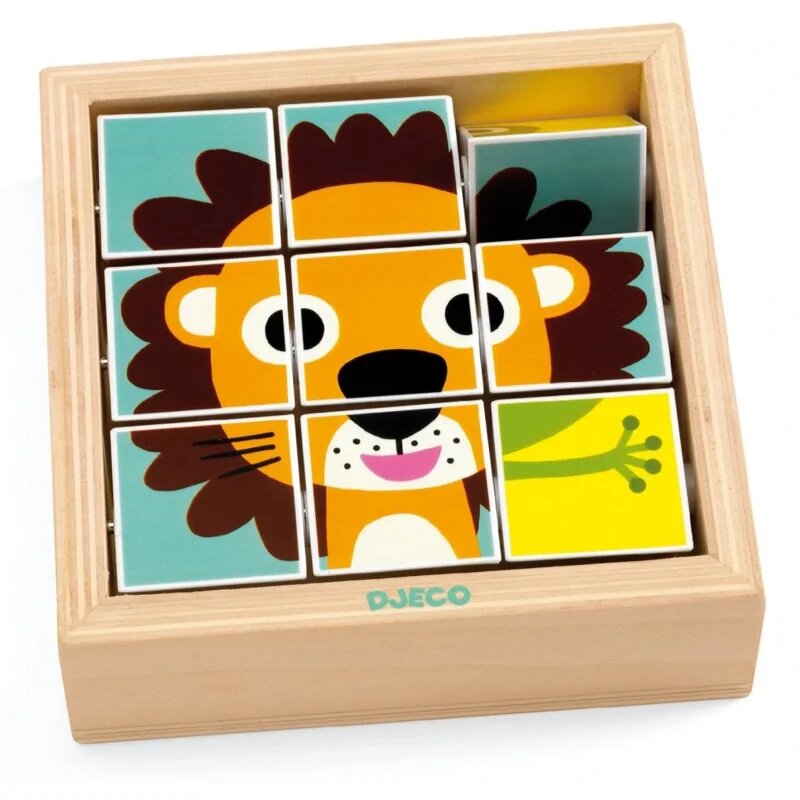 DJECO Wooden Block Puzzle Animals играчка сортер 2y+ 1 бр.