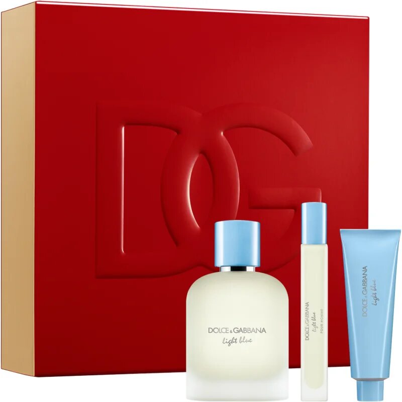 Dolce&Gabbana Light Blue Pour Homme EDT Trio Gift Set подаръчен комплект за мъже