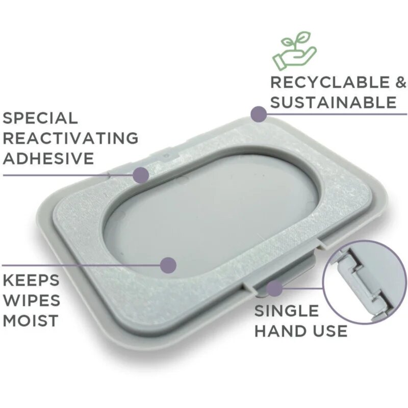 Dooky Reusable Lid Grey Card капаче за мокри кърпички 1 бр.