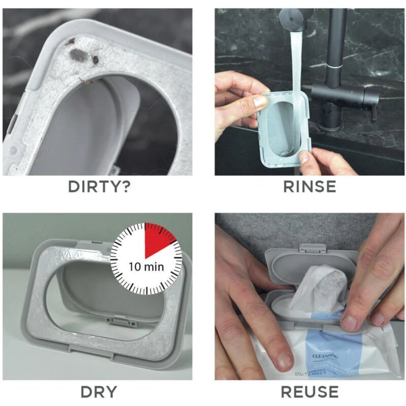 Dooky Reusable Lid Grey Card капаче за мокри кърпички 1 бр.