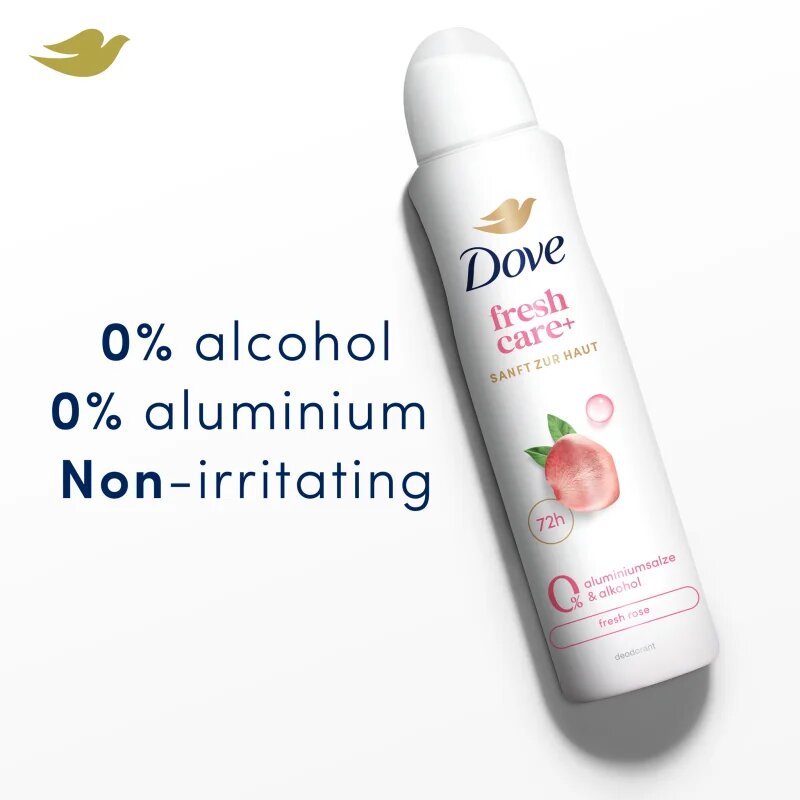 Dove 0% ALU Fresh Rose антиперспирант-спрей без алуминий 150 мл.