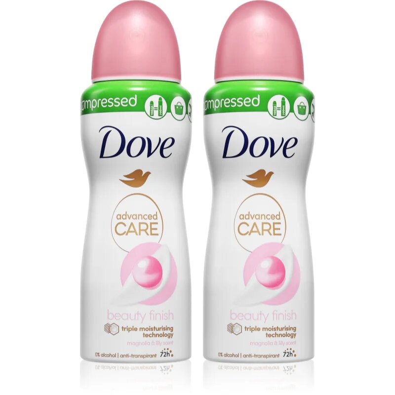Dove Advanced Care Beauty Finish антиперспирант спрей 2x100 мл.