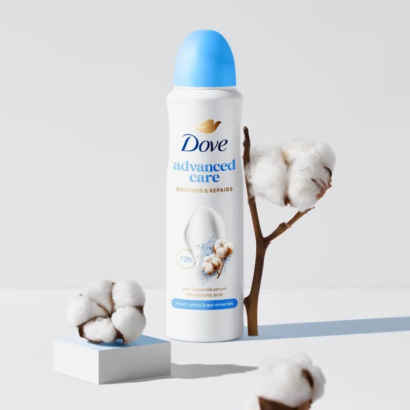 Dove Advanced Care Fresh Cotton and Sea Minerals антиперспирант спрей 150 мл.