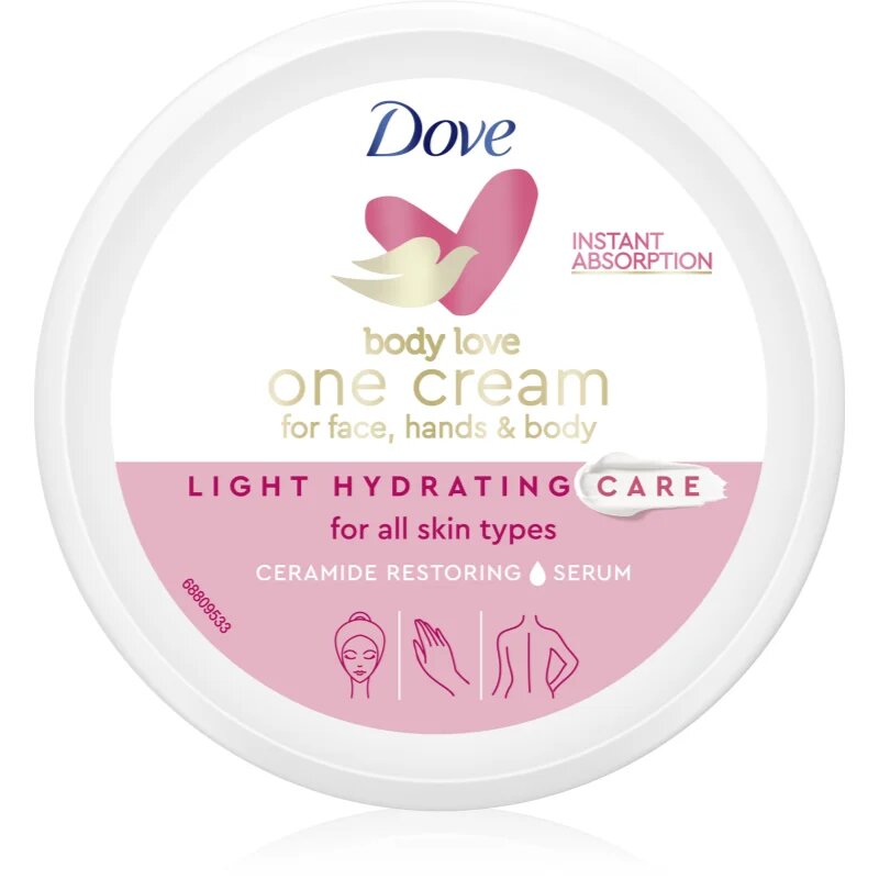 Dove Body Love Light Hydratation лек крем за тяло и лице 250 мл.
