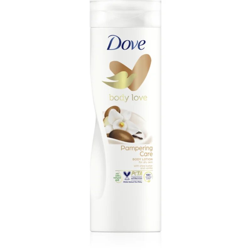 Dove Body Love Pampering Care подхранващ лосион за тяло масло от шеа и ванилия 400 мл.