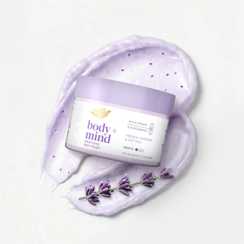 Dove French Lavender & Oat Milk пилинг за тяло 295 мл.