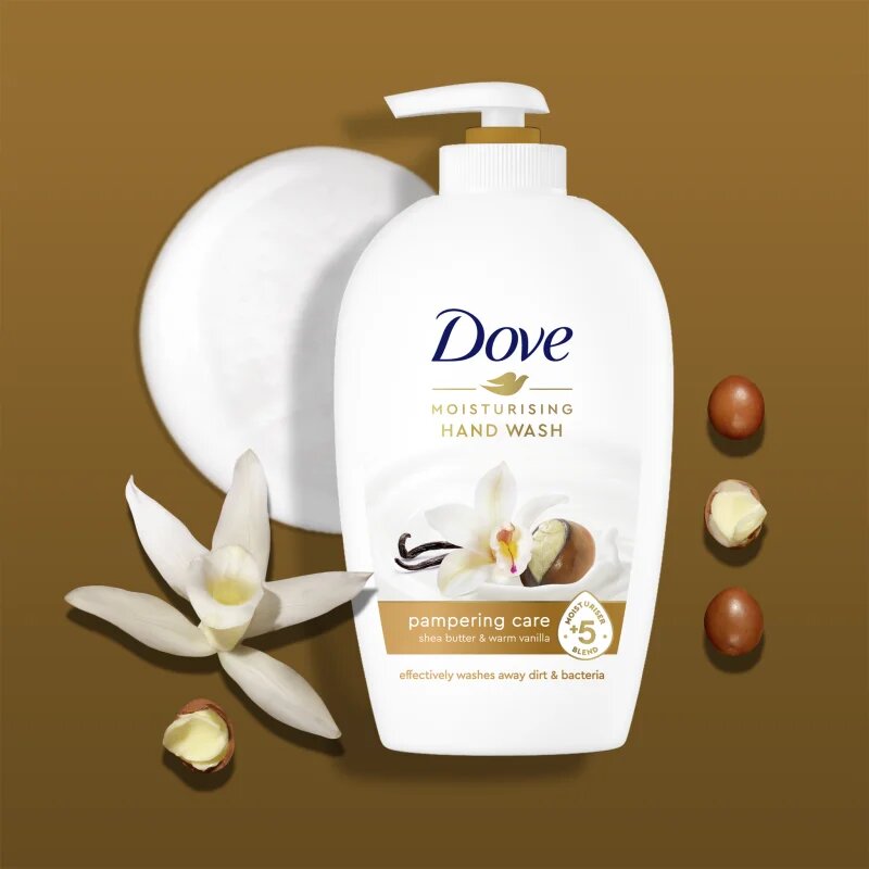 Dove Purely Pampering Shea Butter & Vanilla течен сапун пълнител масло от шеа и ванилия 500 мл.