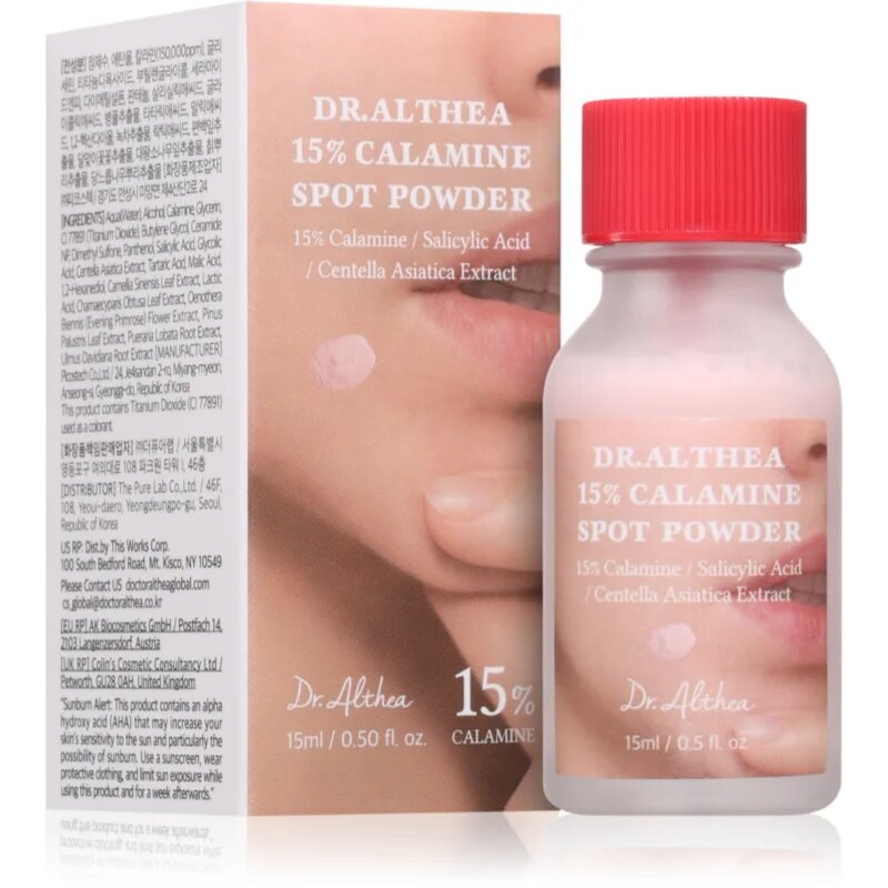 Dr. Althea 15% Calamine Spot Powder локална грижа против акне с успокояващ ефект 15 мл.