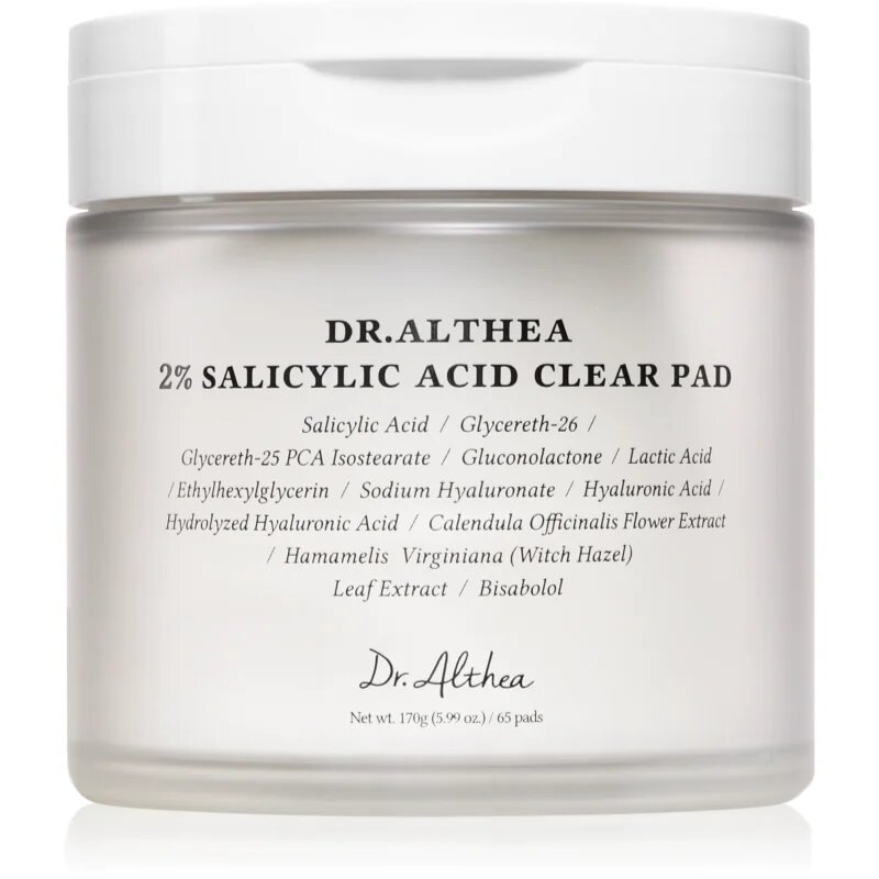 Dr. Althea 2% Salicylic Acid Clear Pad ексфолиращи почистващи възглавнички със салицилова киселина 65 бр.