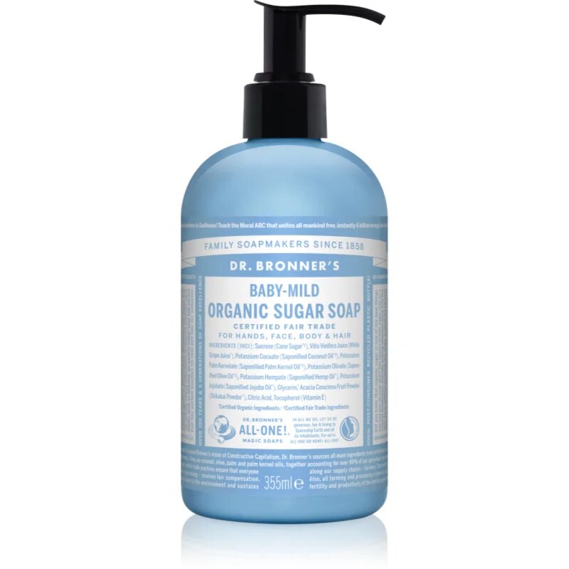 Dr. Bronner’s Baby-Mild течен сапун за тяло и коса без парфюм 355 мл.