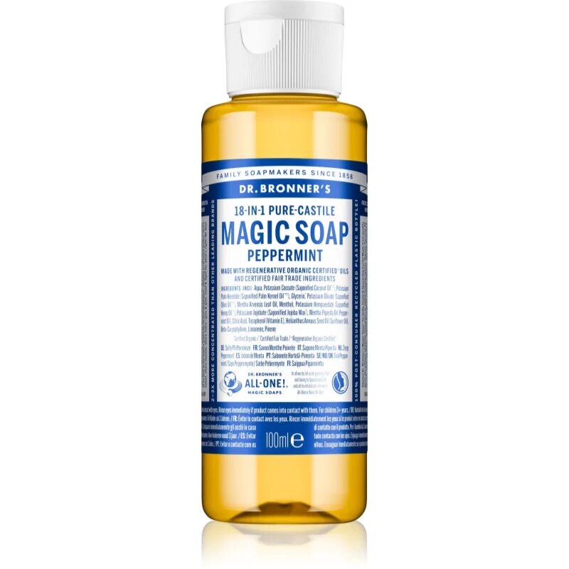 Dr. Bronner’s Peppermint течен универсален сапун 100 мл.