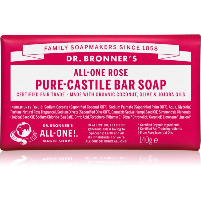 Dr. Bronner’s Rose твърд сапун 140 гр.