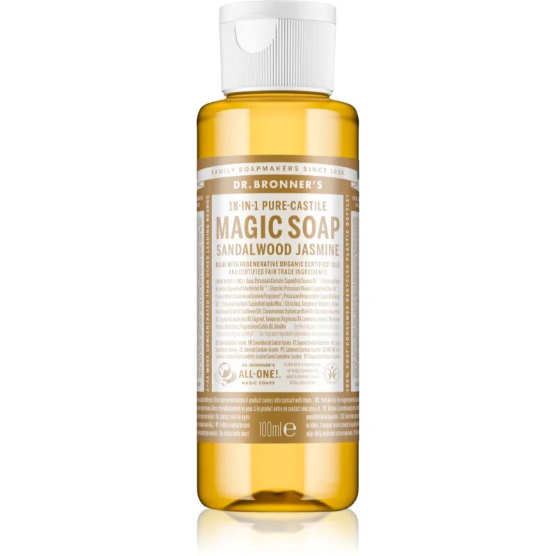 Dr. Bronner’s Sandalwood & Jasmine течен универсален сапун 100 мл.