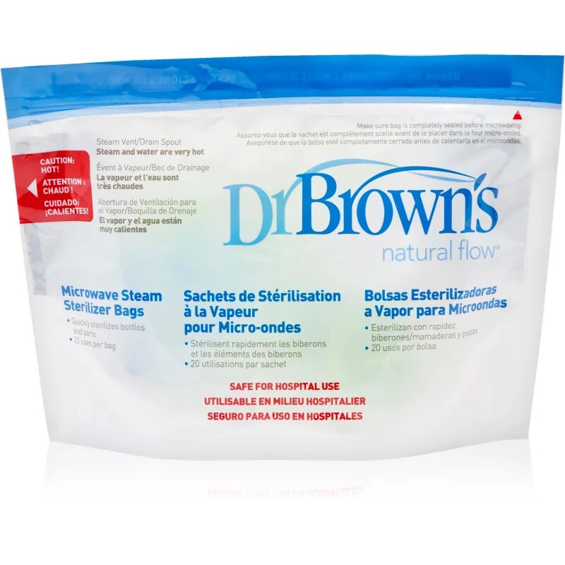 Dr. Brown's Microwave Steam Sterilizer Bags пликчета за стерилизиране 5 бр.
