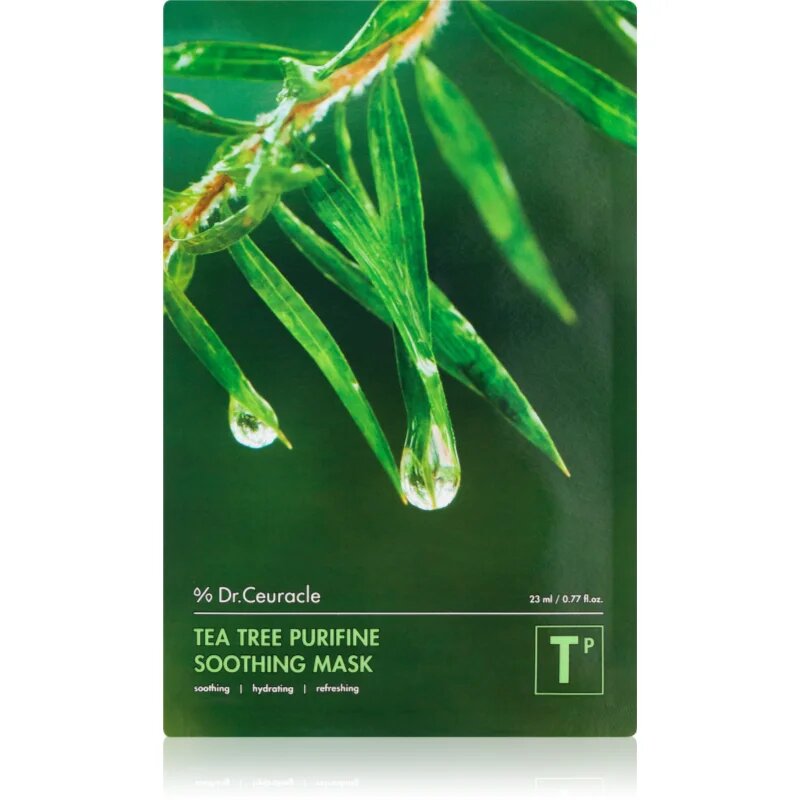 Dr.Ceuracle Tea Tree Purifine Soothing Mask успокояваща платнена маска за проблемна кожа акне 23 мл.
