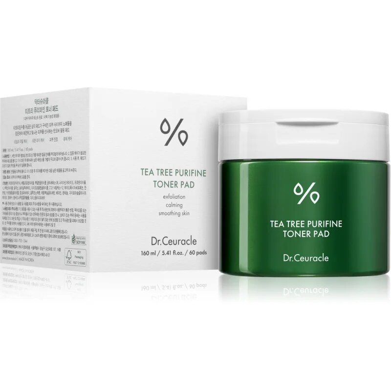 Dr.Ceuracle Tea Tree Purifine Toner Pad тонизиращи възглавнички за мазна и проблемна кожа 60 бр.