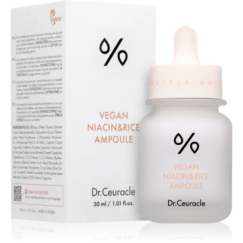 Dr.Ceuracle Vegan Niacin & Rice Ampoule озаряващ серум да уеднакви цвета на кожата 30 мл.