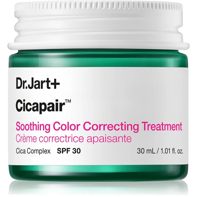 Dr. Jart+ Cicapair™ Soothing Color Correcting Treatment SPF 30 интензивен крем намаляващ зачервяването на кожата SPF 30 30 мл.