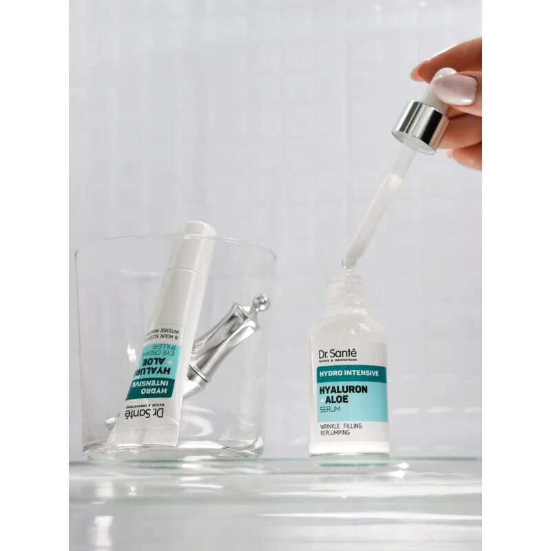 Dr. Santé Hydro Intensive Hyaluron + Aloe интензивен хидратиращ серум за всички типове кожа на лицето 30 мл.