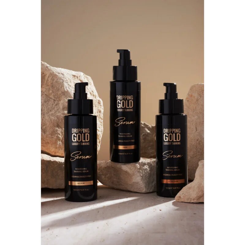 Dripping Gold Luxury Tanning Serum бронзиращ продукт за тяло и лице цвят Medium 150 мл.
