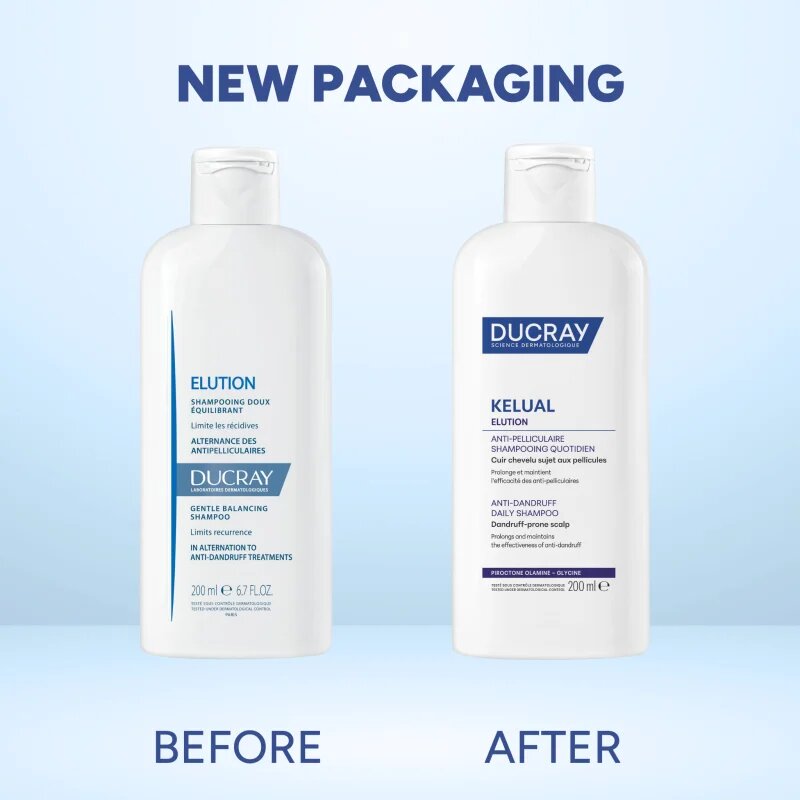 Ducray Kelual Elution Anti-Dandruff Daily Shampoo ребалансиращ шампоан за възвръщане на баланса на чувствителен скалп 200 мл.
