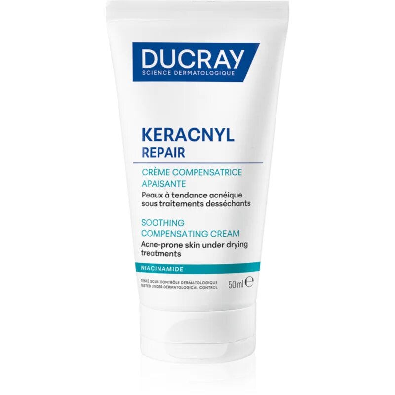 Ducray Keracnyl Repair Soothing Compensating Cream успокояващ и хидратиращ крем за чувствителна кожа склонна към акне 50 мл.