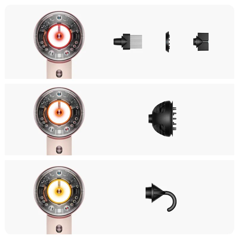 Dyson Supersonic Nural HD16 T3/T4 Ceramic Pink/Rose Gold сешоар Curly + Coily 1 бр.