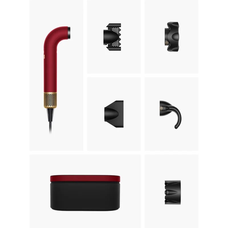 Dyson Supersonic r HD17 T1/T2 Red Velvet/Gold професионален сешоар за коса с йонизатор Straight + Wavy 1 бр.