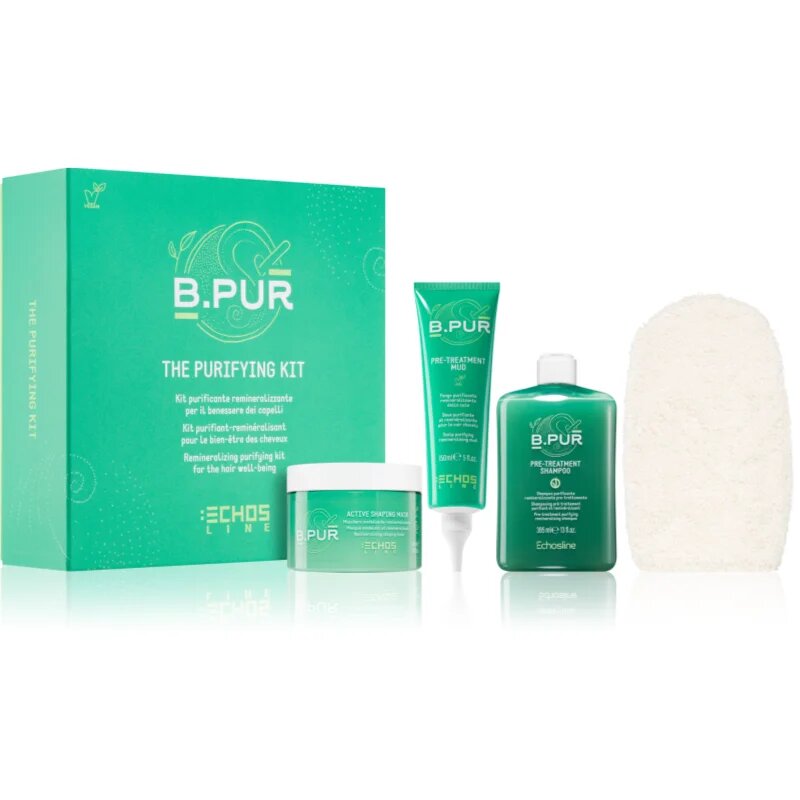 Echosline The Purifying Kit подаръчен комплект за суха и боядисана коса 3 бр.