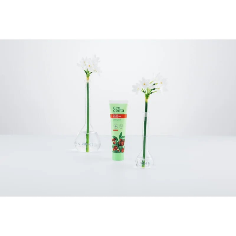 Ecodenta Green Tartar Eliminating освежаваща паста за зъби против зъбен камък с флуорид вкус Cranberry 100 мл.