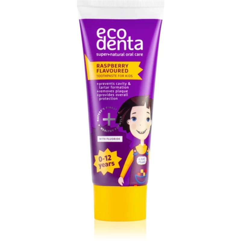 Ecodenta Super + натурална детска паста за зъби вкус Raspberry 75 мл.