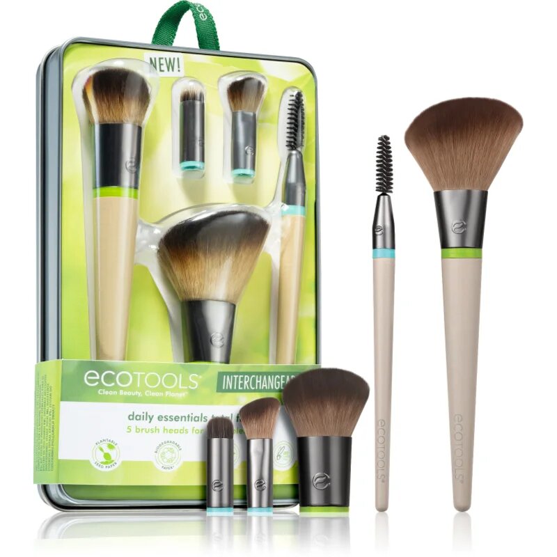 EcoTools Interchangeables™ Daily Essentials комплкет четки с калъф 5 бр.