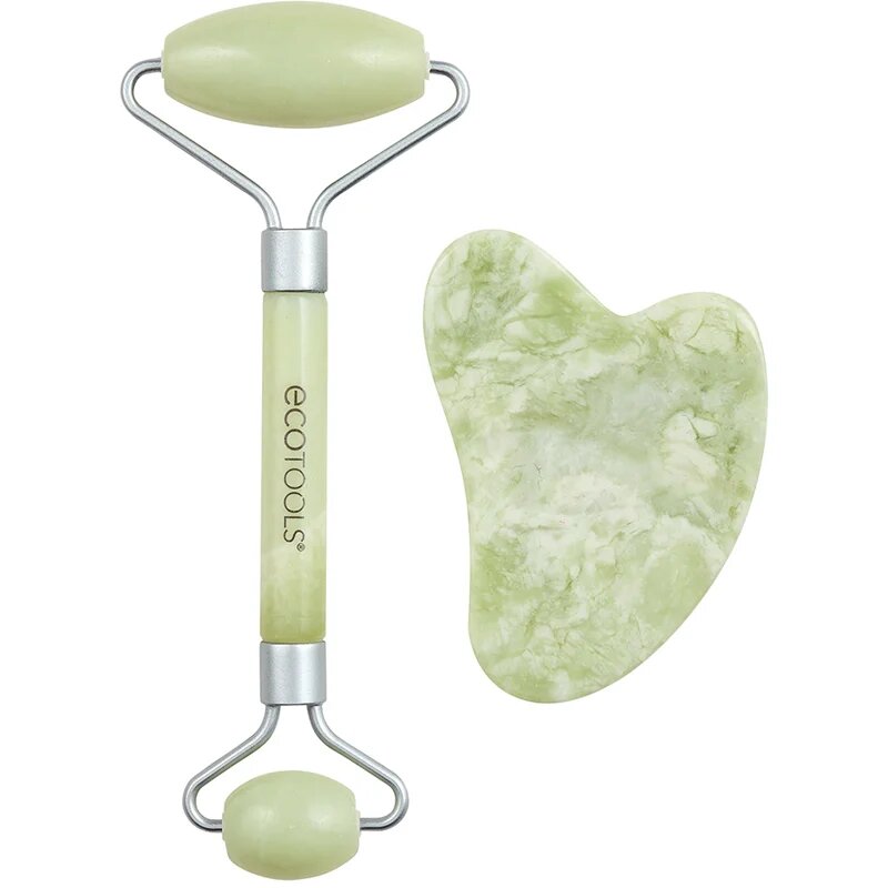 EcoTools Jade Roller & Gua Sha масажно валяче за лице и масажно приспособление 2 бр.