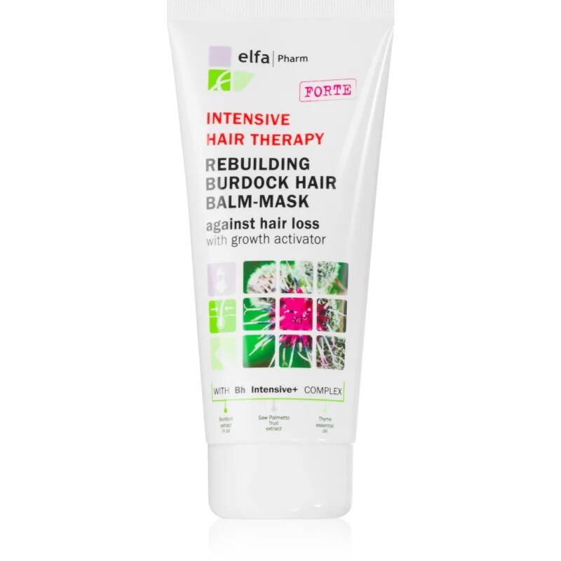 Elfa Pharm Intensive Cosmetic Intensive Hair Therapy Rebuilding Burdock Hair Balm-Mask балсам против косопад с активатор за растеж 200 мл.