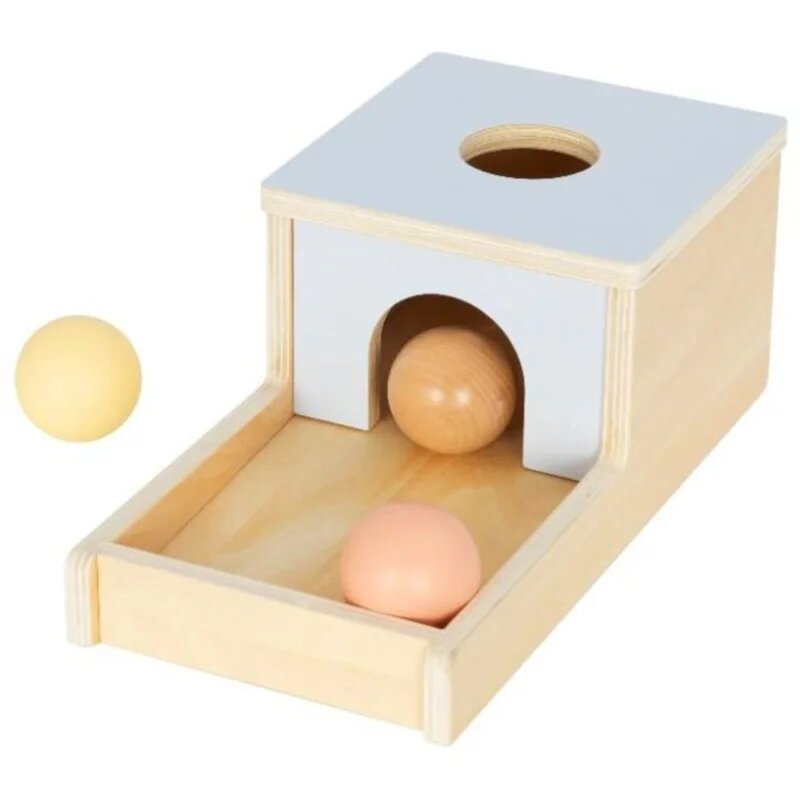 eliNeli Wooden Box With Balls играчка за подреждане от дърво 1 бр.