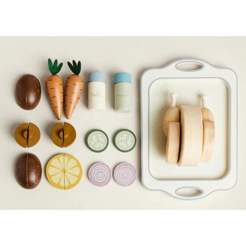 eliNeli Wooden Food with Chicken играчка от дърво за деца 18m+ 1 бр.