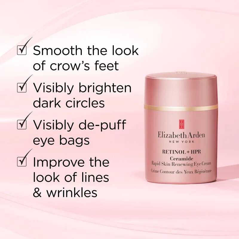 Elizabeth Arden Retinol + HPR Ceramide RAPID SKIN RENEWING EYE CREAM изглаждащ и озаряващ крем за около очите 15 мл.