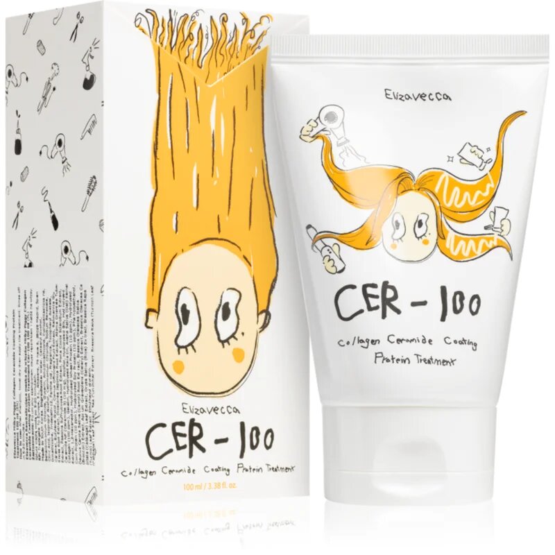 Elizavecca Cer-100 Collagen Ceramide Coating Protein Treatment колагенова маска за блясък и мекота на косата 100 мл.