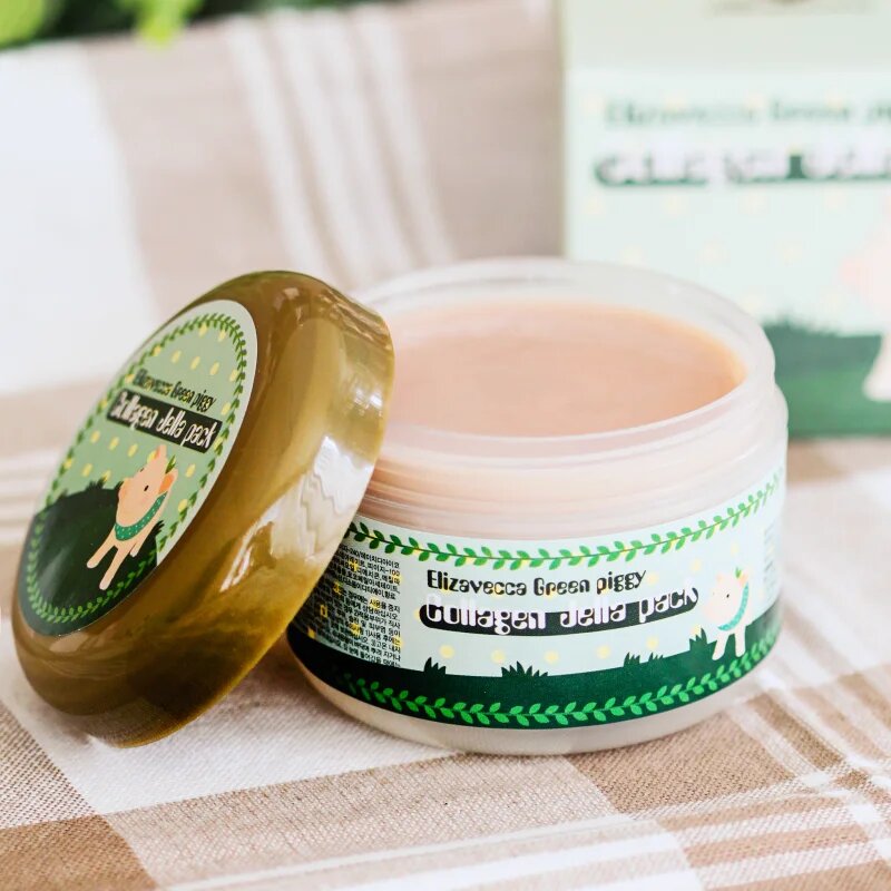 Elizavecca Green Piggy Collagen Jella Pack стягаща колагенова маска интензивно възстановяване и разтягане на кожата 100 мл.