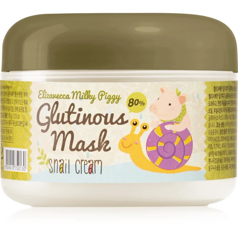 Elizavecca Milky Piggy Glutinous Mask 80% Snail Cream интензивна хидратираща и подхранваща маска с екстракт от охлюв 100 гр.