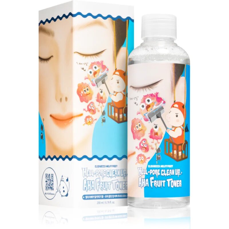 Elizavecca Milky Piggy Hell-Pore Clean Up AHA Fruit Toner тоник за редуциране на разширените пори с пилинг ефект 200 мл.