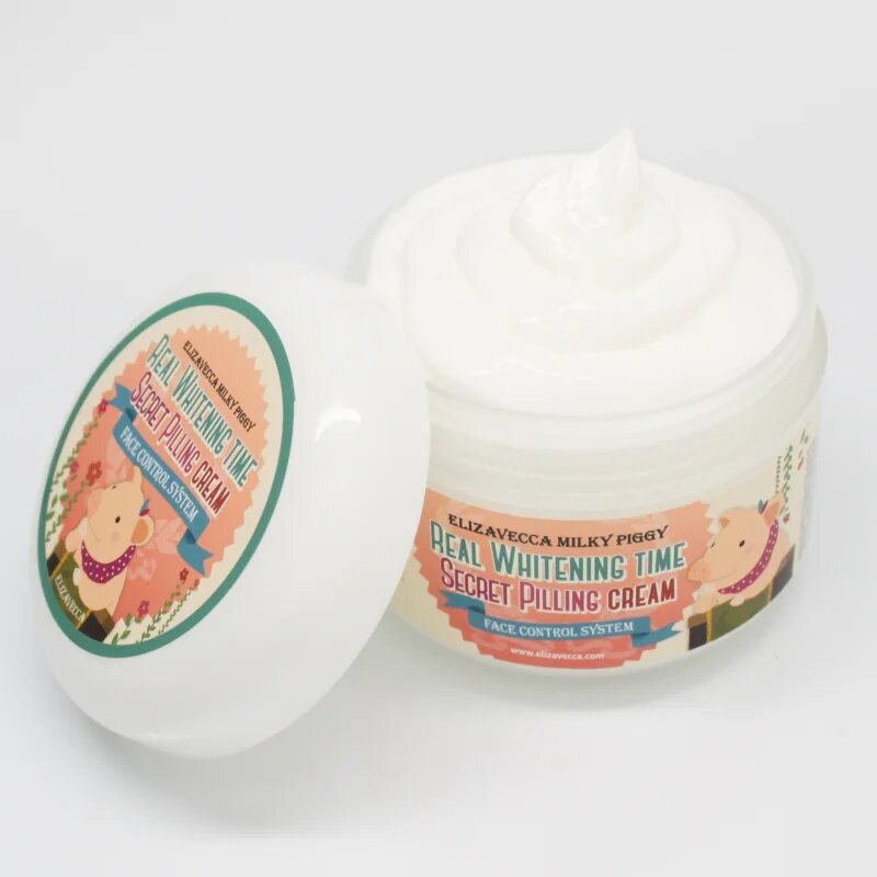 Elizavecca Milky Piggy Real Whitening Time Secret Pilling Cream овлажняващ омекотяващ крем с пилинг ефект 100 мл.